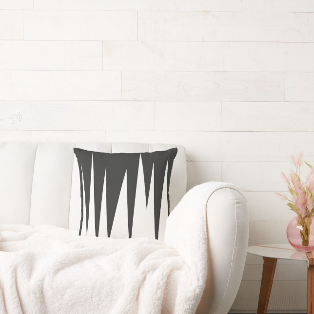 Abstracte kunst minimalisme grijze witte lijnen kussen (Bank)