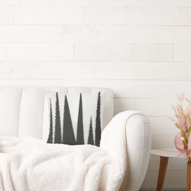 Abstracte kunst minimalisme grijze witte lijnen kussen (Bank)