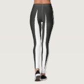 Abstracte kunst minimalisme grijze witte lijnen leggings (Achterkant)