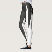 Abstracte kunst minimalisme grijze witte lijnen leggings (Links)