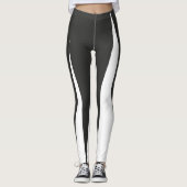 Abstracte kunst minimalisme grijze witte lijnen leggings (Voorkant)