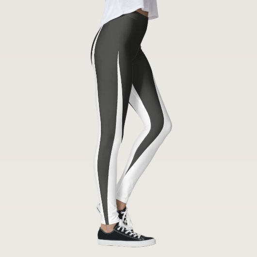 Abstracte kunst minimalisme grijze witte lijnen leggings (Rechts)