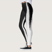 Abstracte kunst minimalisme zwart wit lijnen leggings (Links)