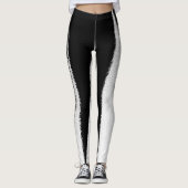 Abstracte kunst minimalisme zwart wit lijnen leggings (Voorkant)