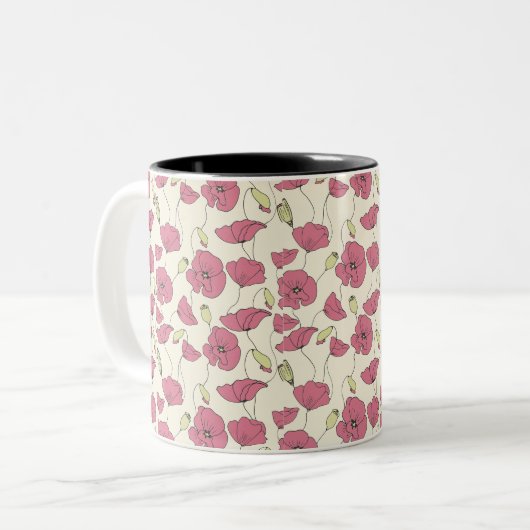 abstracte kunst, minimalistisch tweekleurige koffiemok (Voorkant links)