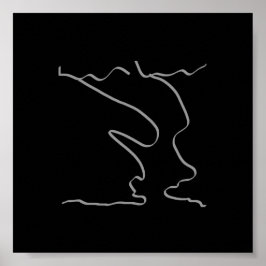 Abstracte Kunst Minimalistische Grijze Zwarte Post Poster