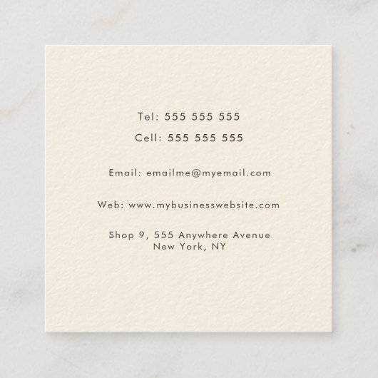 Abstracte kunst minimalistische kunstenaarsprofiel afsprakenkaartje (Achterkant)