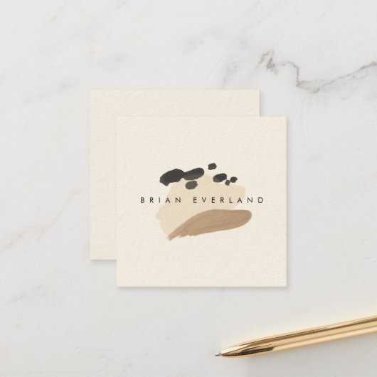 Abstracte kunst minimalistische kunstenaarsprofiel afsprakenkaartje (Voorkant / Achterkant in situ)