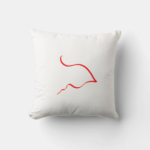 Abstracte Kunst Minimalistische Rode Lijn Kussen
