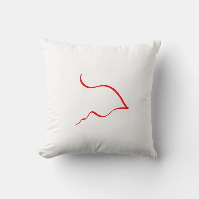 Abstracte Kunst Minimalistische Rode Lijn Kussen (Voorkant)