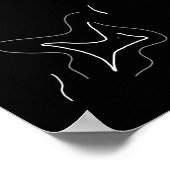 Abstracte Kunst Minimalistische Witte Zwarte Poste Poster (Hoek)
