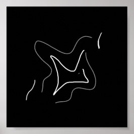 Abstracte Kunst Minimalistische Witte Zwarte Poste Poster