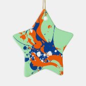 Abstracte kunst Mint Green Modern Art-verfsplash Keramisch Ornament (Rechts)