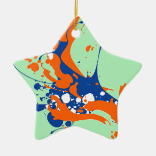 Abstracte kunst Mint Green Modern Art-verfsplash Keramisch Ornament