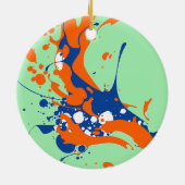 Abstracte kunst Mint Green Modern Art-verfsplash Keramisch Ornament (Achterkant)