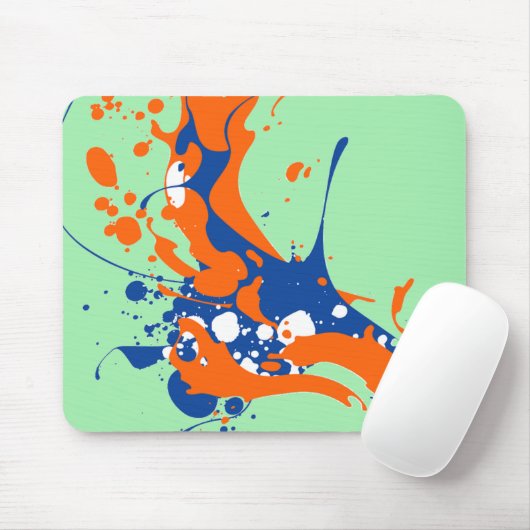 Abstracte kunst Mint Green Modern Art-verfsplash Muismat (Met muis)