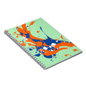 Abstracte kunst Mint Green Modern Art-verfsplash Notitieboek (Rechterzijde)