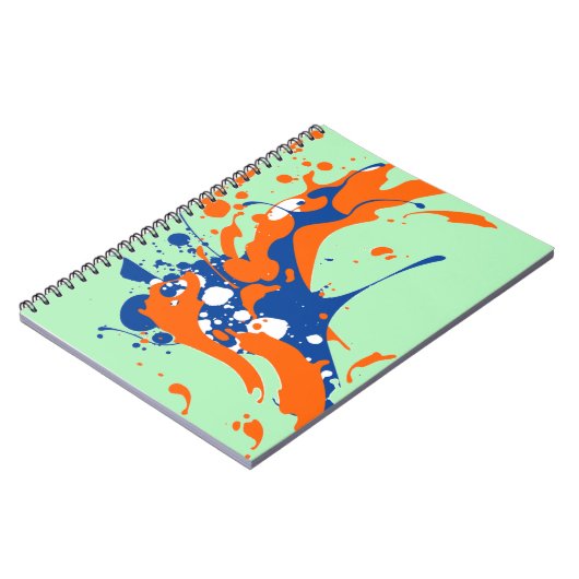 Abstracte kunst Mint Green Modern Art-verfsplash Notitieboek (Linkerzijde)