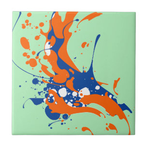 Abstracte kunst Mint Green Modern Art-verfsplash Tegeltje