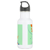 Abstracte kunst Mint Green Modern Art-verfsplash Waterfles (Achterkant)