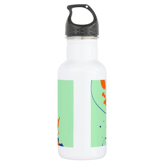 Abstracte kunst Mint Green Modern Art-verfsplash Waterfles (Achterkant)