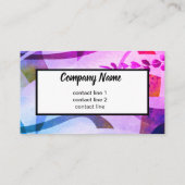 abstracte kunst modern chic paars en blauw visitekaartje (Achterkant)