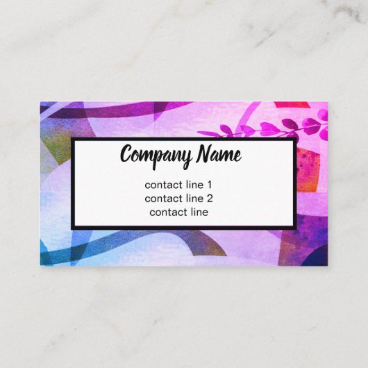 abstracte kunst modern chic paars en blauw visitekaartje (Achterkant)