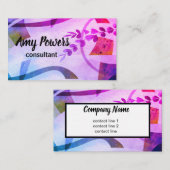 abstracte kunst modern chic paars en blauw visitekaartje (Voorkant / Achterkant)