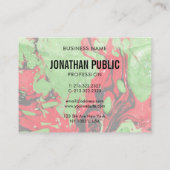 Abstracte kunst modern elegant rood en groen visitekaartje (Achterkant)