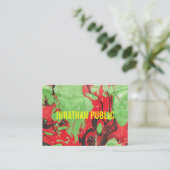 Abstracte kunst modern elegant rood en groen visitekaartje (Staand voorkant)