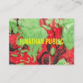 Abstracte kunst modern elegant rood en groen visitekaartje (Voorkant)