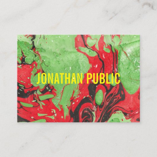 Abstracte kunst modern elegant rood en groen visitekaartje