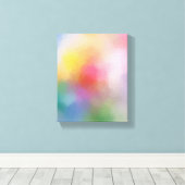 Abstracte kunst Modern elegant roze rood geel blau Canvas Afdruk (Insitu (Houten vloer))