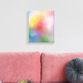 Abstracte kunst Modern elegant roze rood geel blau Canvas Afdruk (Insitu (Woonkamer))