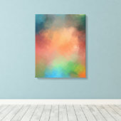 Abstracte Kunst Modern Kleurrijk Rood Blauw Groen  Canvas Afdruk (Insitu (Houten vloer))