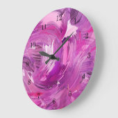 Abstracte kunst Modern Paars Roze Wit Grote Klok (Hoek)
