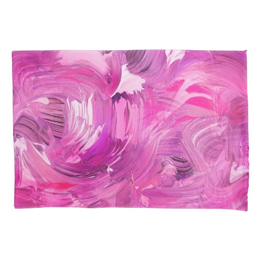 Abstracte Kunst Modern Paars Roze Wit Kussensloop (Voorkant)