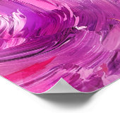 Abstracte Kunst Modern Paars Roze Wit Poster (Hoek)