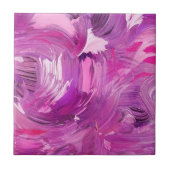Abstracte kunst Modern Paars Roze Wit Tegeltje (Voorkant)