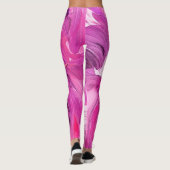 Abstracte kunst Modern Roze Paars Wit Leggings (Achterkant)