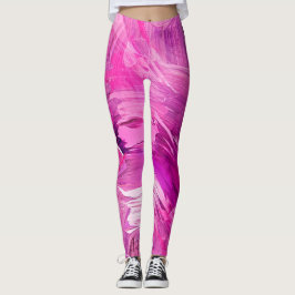 Abstracte kunst Modern Roze Paars Wit Leggings