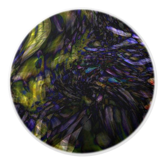 Abstracte kunst Moderne kleurenplash artistiek kle Keramische Knop (Voorkant)