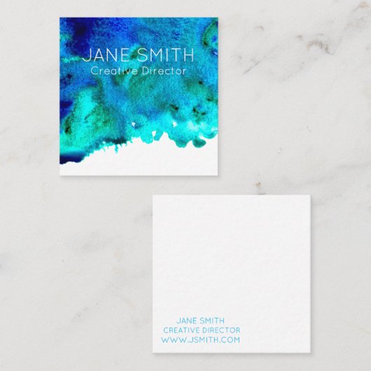 Abstracte kunst moderne kleurrijke creatieve indus vierkante visitekaartje (Voorkant / Achterkant)