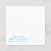 Abstracte kunst moderne kleurrijke creatieve indus vierkante visitekaartje (Achterkant)