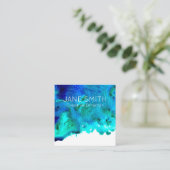 Abstracte kunst moderne kleurrijke creatieve indus vierkante visitekaartje (Staand voorkant)