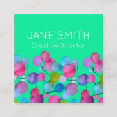 Abstracte kunst moderne kleurrijke creatieve indus vierkante visitekaartje (Voorkant)