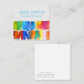 Abstracte kunst moderne kleurrijke creatieve indus vierkante visitekaartje (Voorkant / Achterkant)