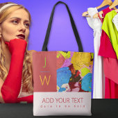 Abstracte kunst Moderne Monogram Canvas tas