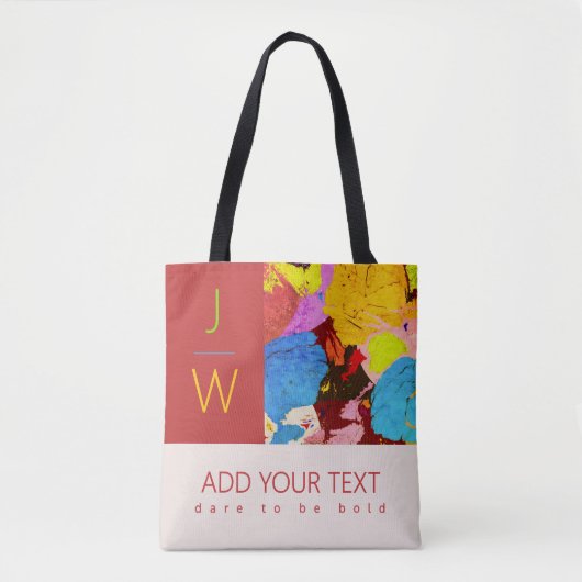 Abstracte kunst Moderne Monogram Canvas tas (Voorkant)