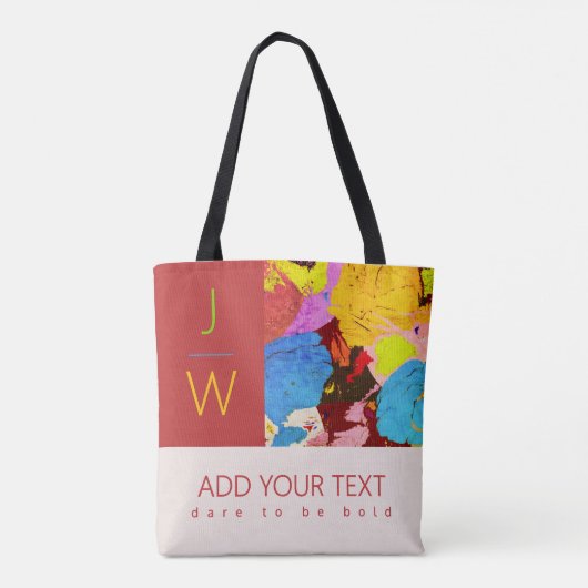 Abstracte kunst Moderne Monogram Canvas tas (Achterkant)